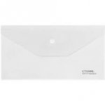 Папка-конверт на кнопке СТАММ С6, 180мкм, пластик, прозрачная